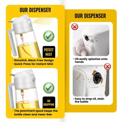 2in1 500ml Oil Sprayer Oil Spray Bottle Oil Tank BBQ Kitchen Baking BBQ Picnic Kitchen Tools