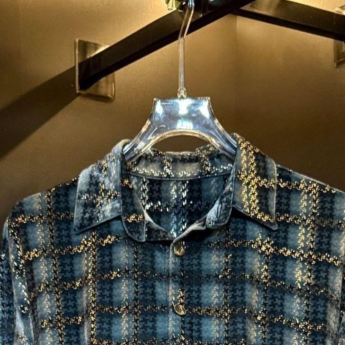 Premium  Golden Check Short Sleeve Shirt