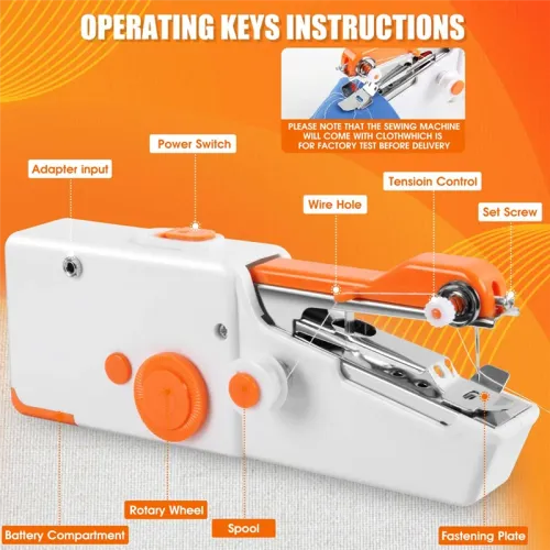 Portable Hand Sewing Machine,Electric Sewing Machine For Home And Travel, Quick Sewing For Fabrics, Clothing