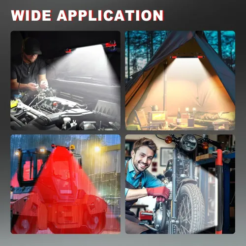 Magnetic Work Light Rechargeable Underhood Work Lamp With Hooks & Rotating Magnetic Base For Car Repairing Emergency
