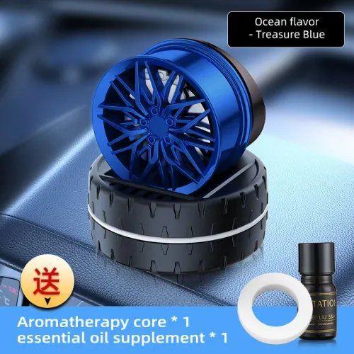 1Pcs Solar Car Air Freshener Wheel Hub Design Perfume Diffuser Decoration Vehicle Wheel Rotating Air Freshener Vehicle Air Fresheners