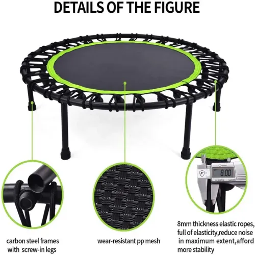 40 Inch Fitness Trampoline For Adults 400bls Indoor Outdoor Silent Jumping Bed Elastic Trampolines Aerobic Exercise Workout