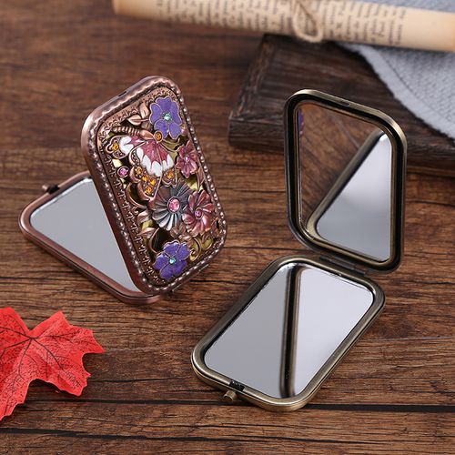 Retro makeup double-sided mirror