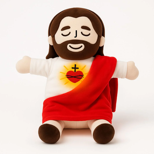 Calming Jesus Plush™ – Plush that Breathes & Plays Music | Christian Gift