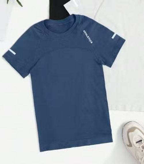 Women's Letter Print Raglan Sleeve Sports Tee, Round Neck Short Sleeve T-Shirt, Activewear T Shirt, Ladies Sportswear for Yoga Gym Workout