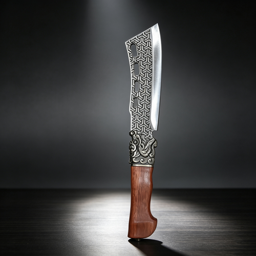 Longquan Hand-Forged Chopping Cleaver: Master-Crafted Full-Tang Axe for Bone, Wood, and Outdoor Chopping