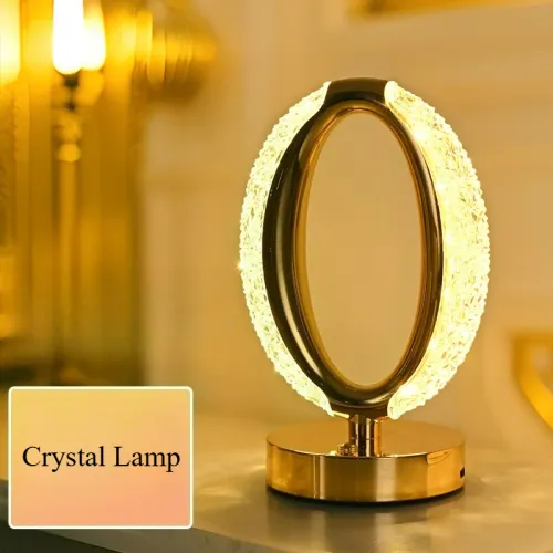 Rechargeable Acrylic Touch Desk Lamp, Adjustable Brightness Table Light,  Lighting Fixture