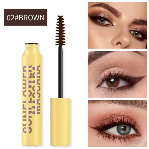 Waterproof sweat resistant long lasting mascara formulated with natural fibers to lengthen curl  volumize available in two shades Black and Brown