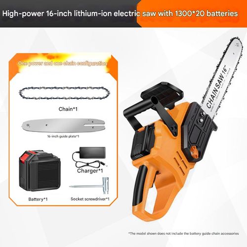 Handheld high-power lithium battery chain saw, brushless outdoor garden rechargeable multifunctional woodworking
