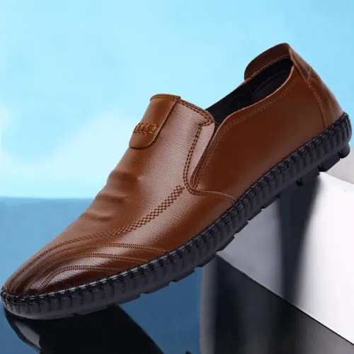 Men's Shoes Versatile soft leather footwear Fashion comfortable loafers male breathable new flat Zapatos