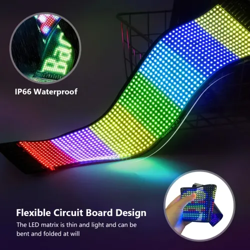 LED DIY Programmable Bluetooth App Control Flexible Scrolling Display Light