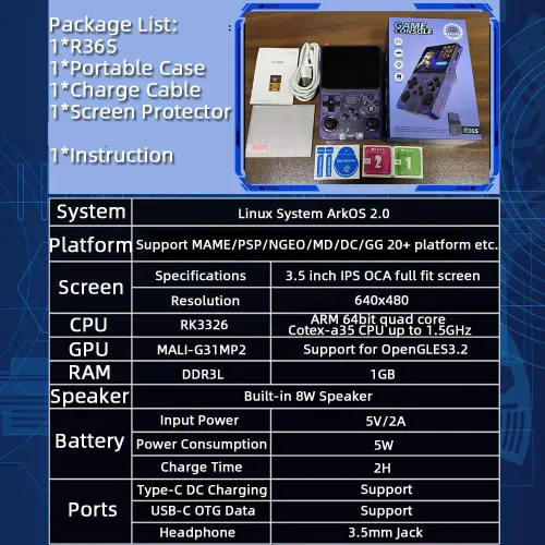 R36S Retro Game Console Handheld