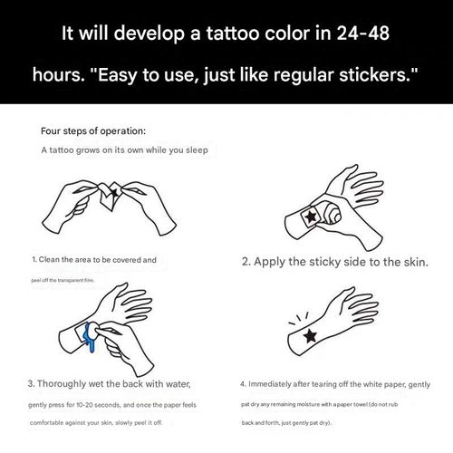 Natural herbal juice tattoo sticker Waterproof, not easy to fall off, realistic and non reflective, can last for 2 weeks