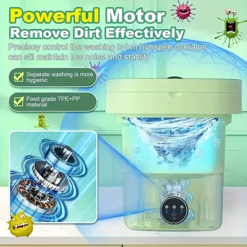 Portable Foldable Washing Machine, 8L large capacity