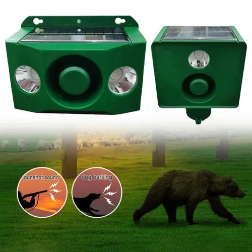 Scare Wild Boar Repellent Loud Dog Barking Solar Warning Lights Loud Volume Nighttime Flash Artifact Beast Repellent