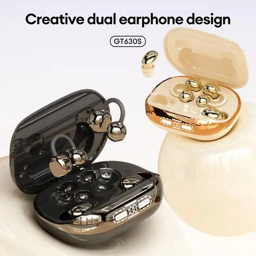 3-IN-1 Chargeable Wireless Audio Headset Combo - Portable Stereo Headphones with Power Bank Case, 6-Piece Electronic Set (In-Ear, Clip-On, Sleep) for Calls Gaming