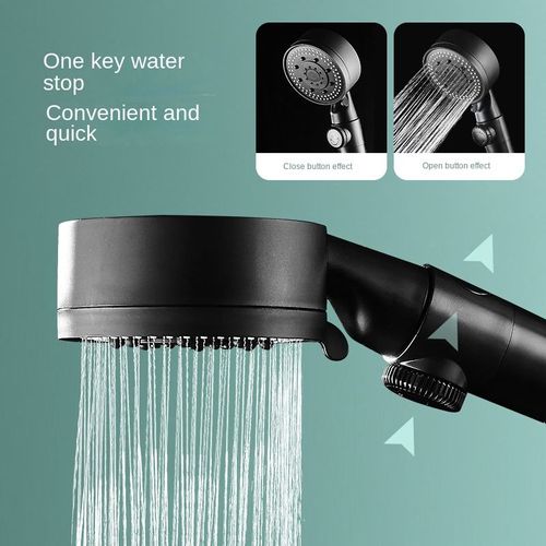 Black 5 Modes Shower Head Adjustable High Pressure Water Saving Shower Head Water Massage Shower Head Bathroom Accessories