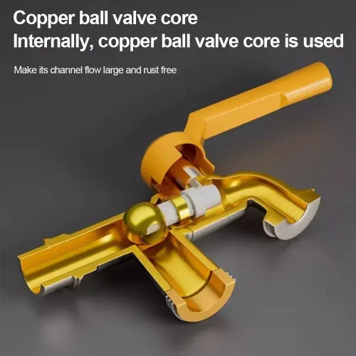 Pure Copper Garden Faucet with Dual Outlets