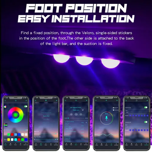 4x Car USB RGB Roof Ceiling Footwell Interior Atmosphere Neon Accent Lighting