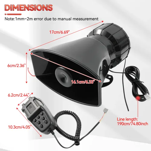 Multi-Function Vehicle Alarm Siren 7 Sounds