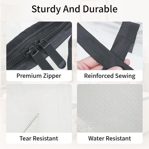 Quilt Organizer Bag Foldable Transparent Large Capacity Woven Closet Sort Waterproof Double Zipper Portable Storage for Clothes