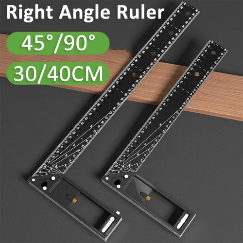 Multi functional Right Angle Ruler 45-90 Degree Hole Angle Ruler Industrial Grade Positioning Marking Angle Ruler Woodworking
