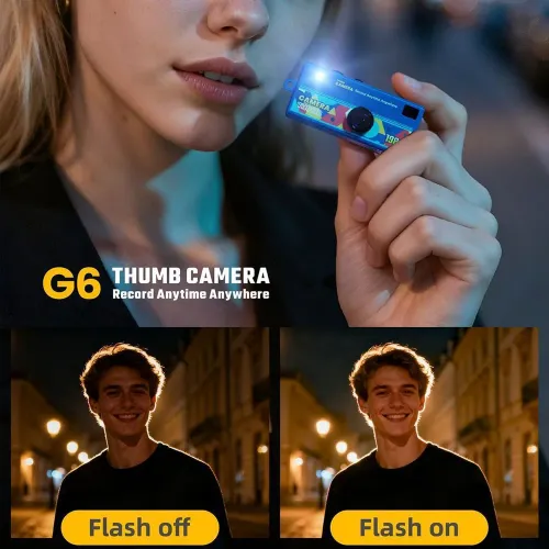 agecam Digital Camera 0.96 Inch Keychain Camera Retro Support Memory Card 1080P Very Small Camcorder Video Recorder with Flash