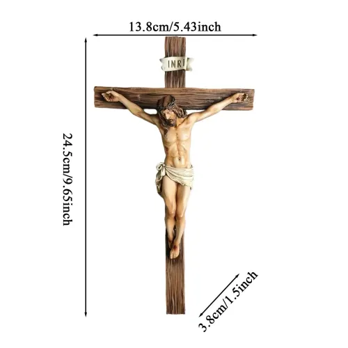 Hand-Painted Jesus Figurine 9.6 Inch, Religious Gift for Easter Christmas, Home Church Altar Display, Resin Statue