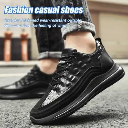 Men's Patent Leather Shoes Thick Sole Male Adult Drawstring Lace-up Shoes Vintage Retro Casual British Style Shoes Streetwear