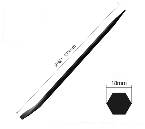 Hexagonal high carbon steel flat head thick heavy duty crowbar 1 piece