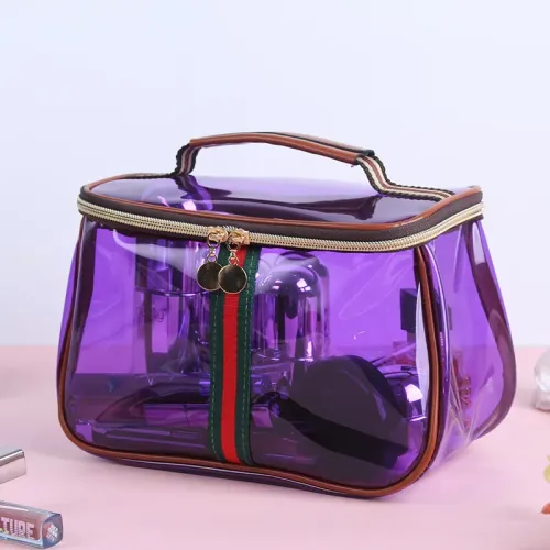 Transparent Large Capacity Waterproof PVC Makeup Bag Portable Toiletry Bag Luxury Sensation Handheld Cosmetic Bag