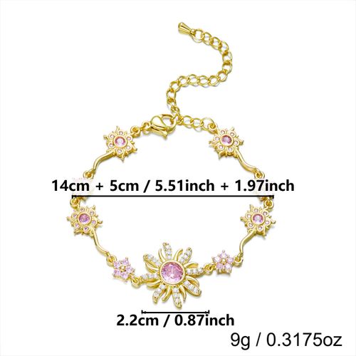 Sun of Divine Light Faith Bracelet – Pink Crystal Blessing, Elegant Protection Jewelry for  Women, Gift for Church, Wedding & Special Days