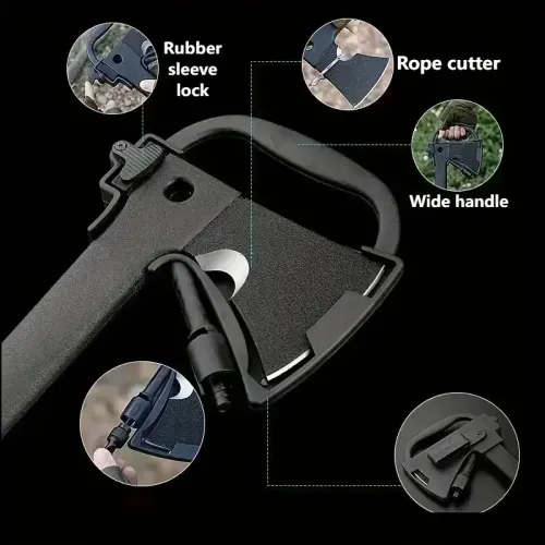 Camping Hand Axe And Survival Gear Lightweight Hatchet With Nested Serrated Wood Saw Knife And Magnesium Fire Starter Tool ﻿
