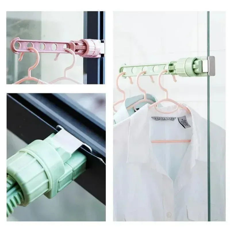 3PCS Folding Wall Mount Clothes Hanger Wall Mounted 5-Hole Hanger Punch-Free Bathroom Space Saving Clothes Hangers 5-Hole Drying Rack