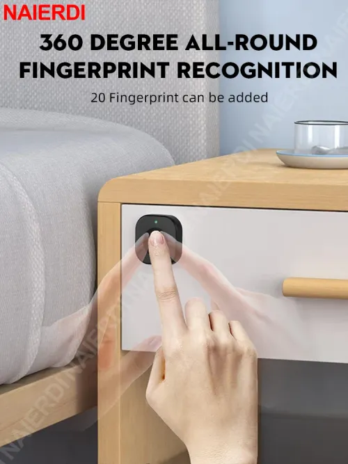 Smart Biometric Cabinet Lock Black Keyless Fingerprint Locks