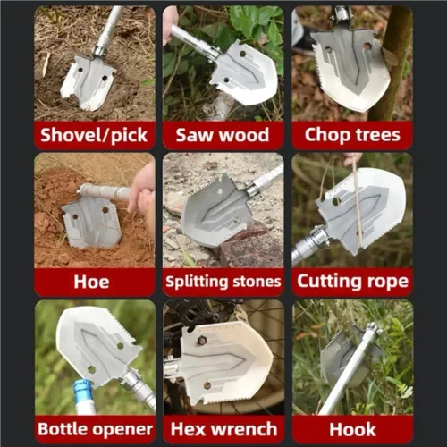 Multifunctional Shovel Folding Military Shovel Self-defense Outdoor Survival Supplies Set Garden Tools Camping Accessories
