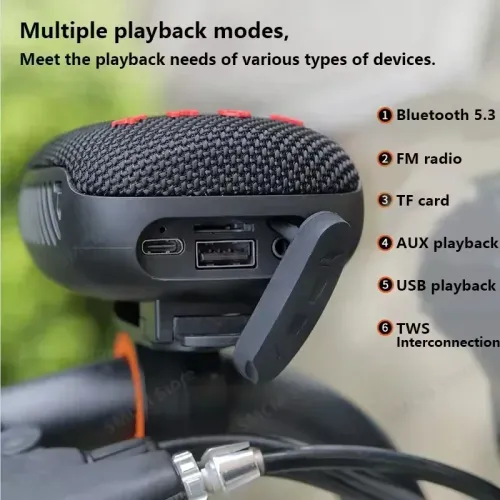Outdoor Bicycle & E-Bike TG392 Bluetooth Speaker — Portable Wireless Audio, TWS Handlebar Speaker, Waterproof with Heavy Bass
