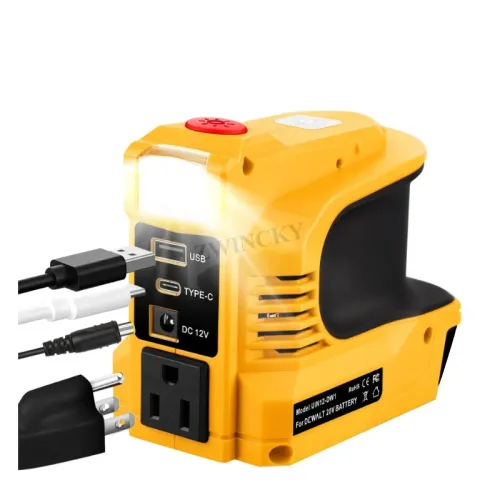 220W Power Inverter DC 18V-21V To AC 110V 220V for Makita Bosch Dewalt Milwaukee USB Type C LED Light Inverter Power Station