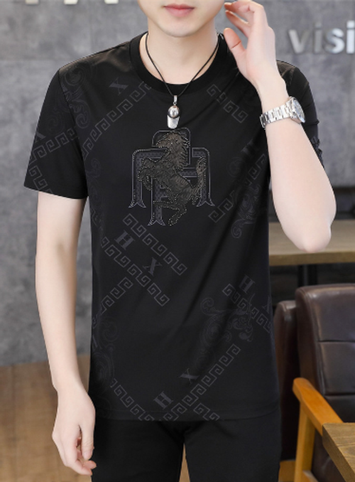 Men's Summer Fashion  Warhorse  Short-Sleeve Ice Silk T-Shirt