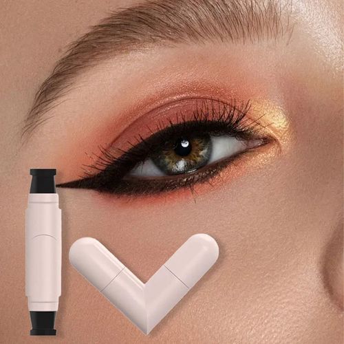 Integrated rotating eyeliner stamp pen