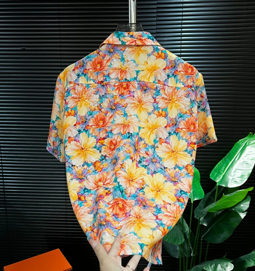 Sophisticated  Floral Print Short Sleeve Shirt
