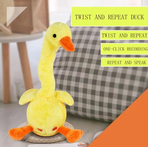 Swinging duck toy, social conversation, singing