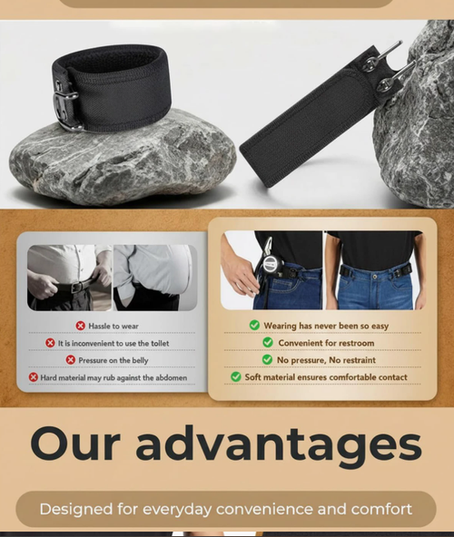 Upgraded Adjustable Buckleless Belt Hook Elastic Velcro Waist Buckle Waist Belt