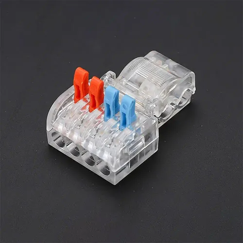 6pcs Mini T type Quick Terminal Block Universal Compact Wire Connector Quick Electrical Cable Splice Push-in Terminal Blocks