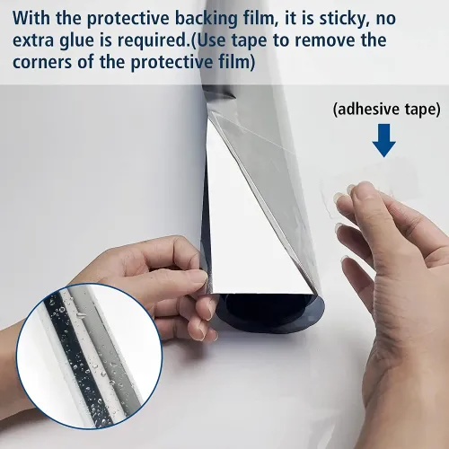 One Way Mirror Window Film Reflective Self-adhesive Glass Film Vinyl Anti UV Heat Control Sun Blocker Tinted Window Stickers