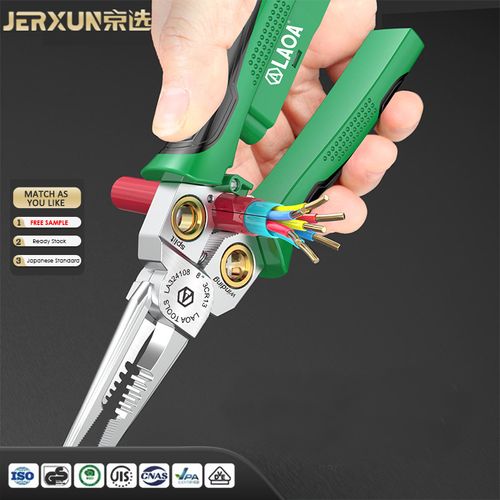 Foldable cable cutting and stripping multifunctional combination tool With Voltage Tester