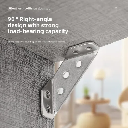 10Pcs Stainless Steel Corner Brackets with Screws 90° Right Angle for Wood Furniture Shelves Cabinets Corner