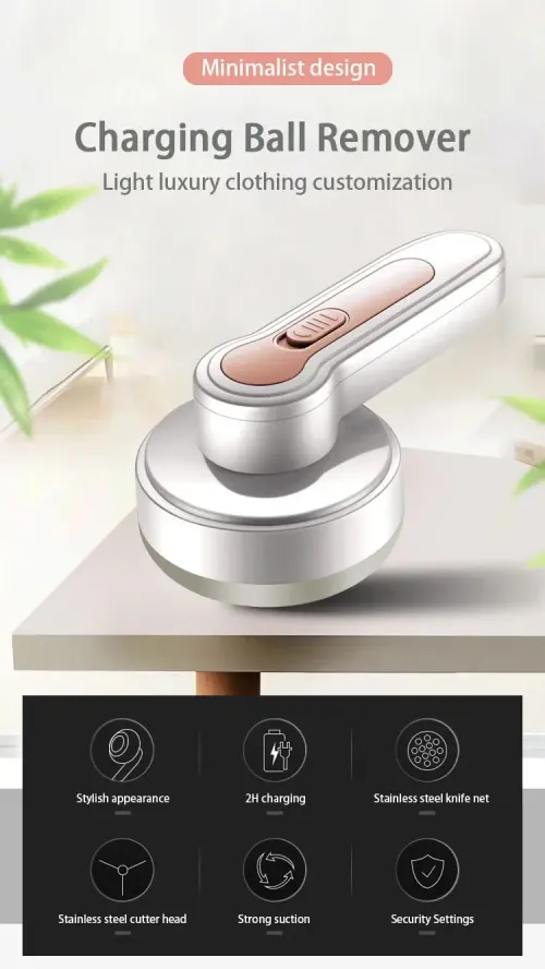 USB Chargeable Mini Fabric Shaver – Lightweight Lint & Fuzz Remover for Clothing, Curtains, Bedding – Easy Spool Removal