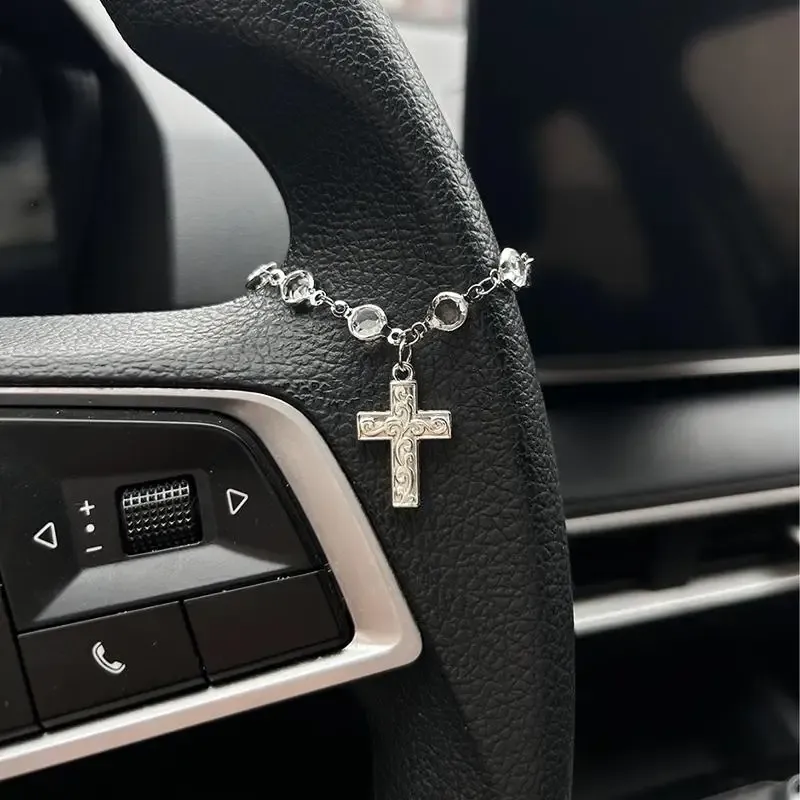 3PCS Exquisite Sparkling Rhinestone Bow Chain Charm Unique Bracelet Pendant DIY Jewelry Making Car Steering Wheel Decor Accessory