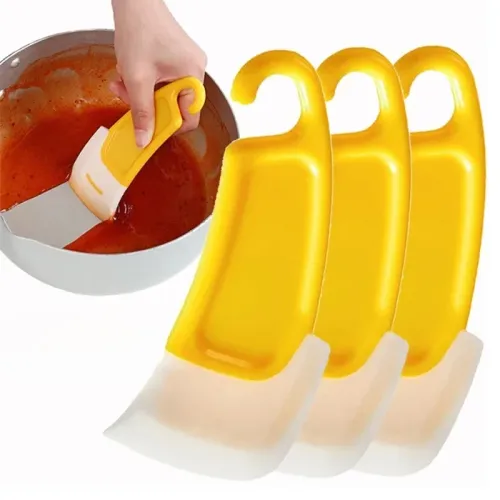 3pcs Cleaning Scraper Silicone Tableware Cleaning Spatula Cake Baking Scraper Pastry Small Tool Kitchen Cleaning Scraper
